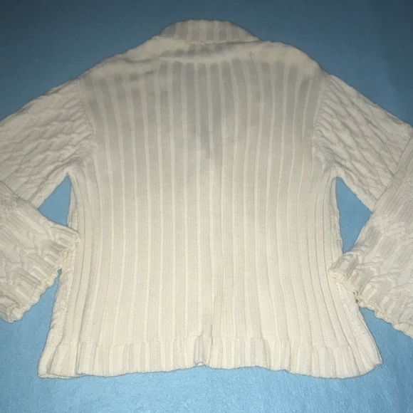 CHARTER CLUB chunky knit sweater one large button closure cream colored size XL - Picture 2 of 9